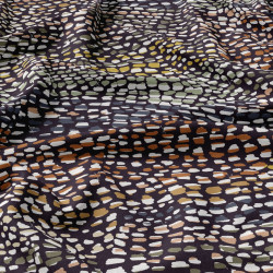 Printed Viscose COBRA2 Black / Brown